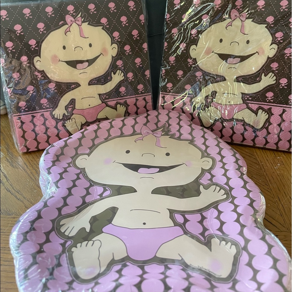 Baby Girl Napkins and Plates for Baby Showers
